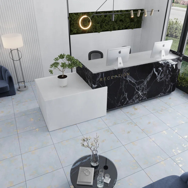 Apollo Tile Aureate 23" x 23" Porcelain Marble Look Wall & Floor Tile (Set of 4)