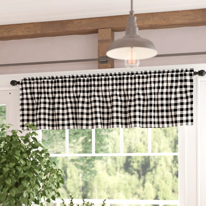 VHC Brands Annie Buffalo Check Plaid Cotton Tailored Window Valance & Reviews | Wayfair
