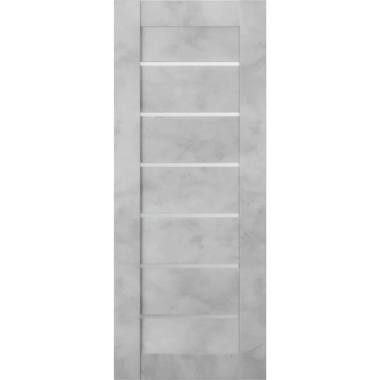 Belldinni Avon 07-02 Paneled Manufactured Wood and Frosted Glass Interior Door Slab