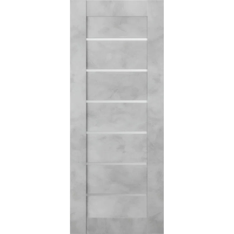 Belldinni Avon 07-02 Paneled Manufactured Wood and Frosted Glass Interior Door Slab