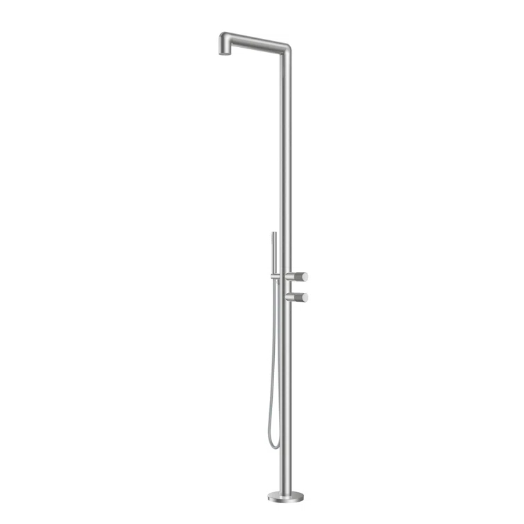 DAX Stainless Steel Free Standing Outdoor Shower and Footwash Spout