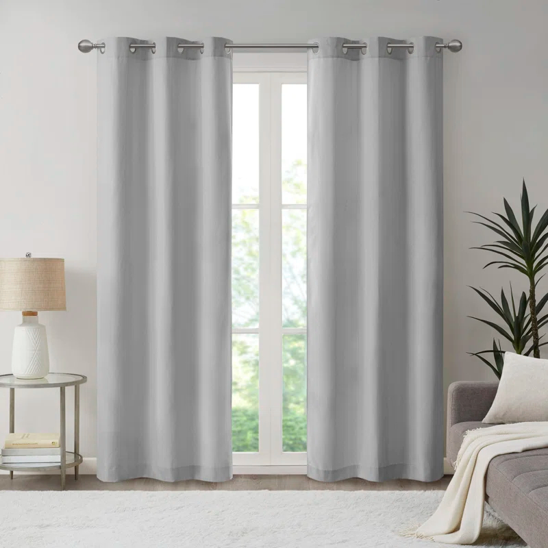 Madison Park Galen Basketweave Room Darkening Curtain Panel Pair (Set of 2)