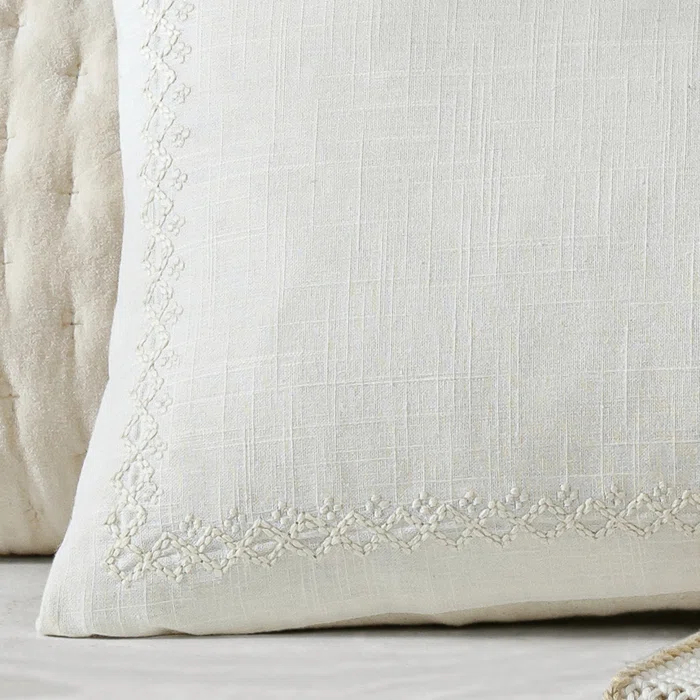 DKNY Pure DKNY Pure Border Embroidery 14In X 20In Decorative Pillow Birch