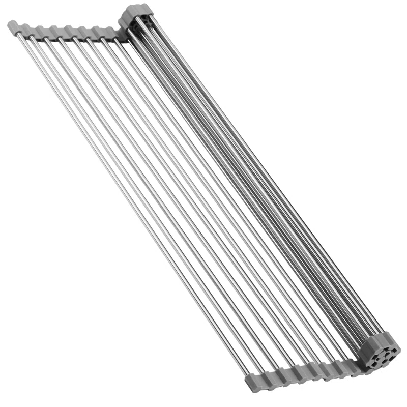 Cheer Collection Adjustable Stainless Steel Over The Sink Dish Rack