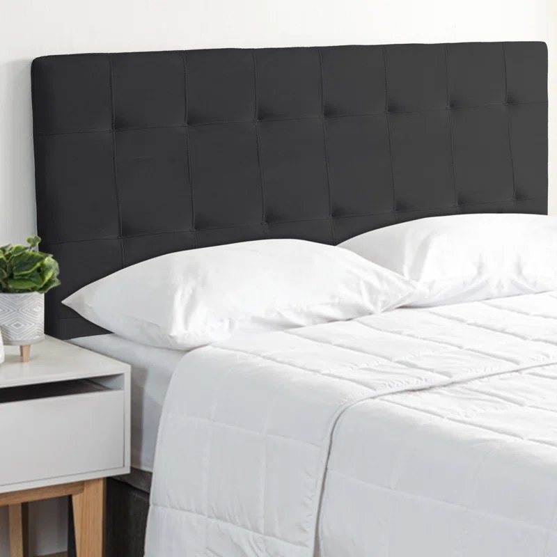 Latitude Run® Classic Tufted Adjustable Upholstered Queen Headboard in Linen Fabric, Metal Legs
