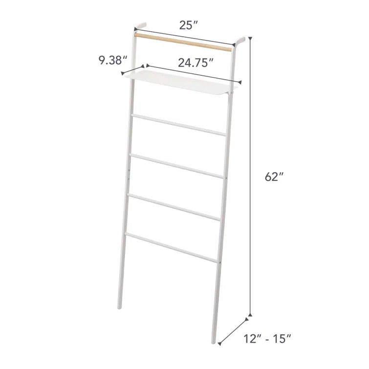 Yamazaki Home Leaning Ladder With Shelf, Space Saving, Steel