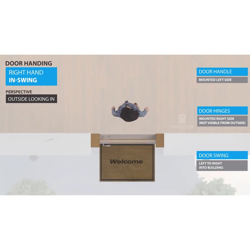 MMI DOOR Grace 81.75'' Glass Fiberglass Front Entry Doors