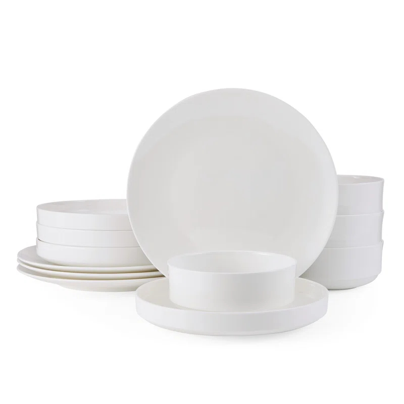 Mikasa Mikasa Macie 12-Piece Lightweight Chip-Resistant Bone China Dinnerware Set, Service for 4