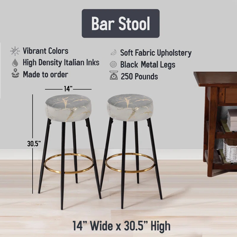 Design Art Boho Botanical Oasis Palm I - Bar Stools Set Of 2