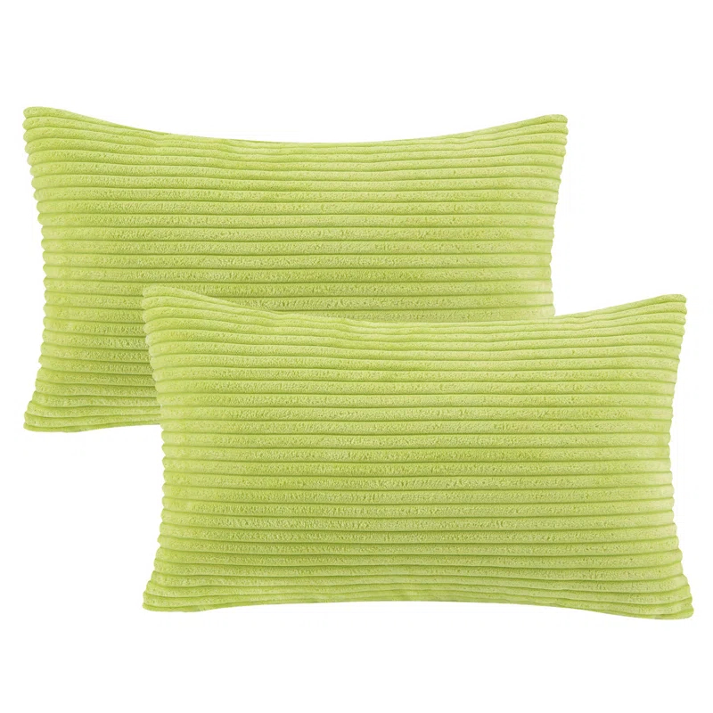 LALA & WONZ Corduroy Striped Throw Pillow Covers (Set of 2)