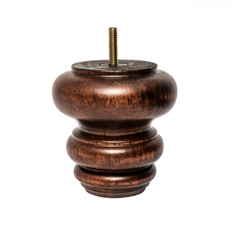 5 in x 4 in Stained Solid Hardwood Round Sofa Leg (Set of 4)