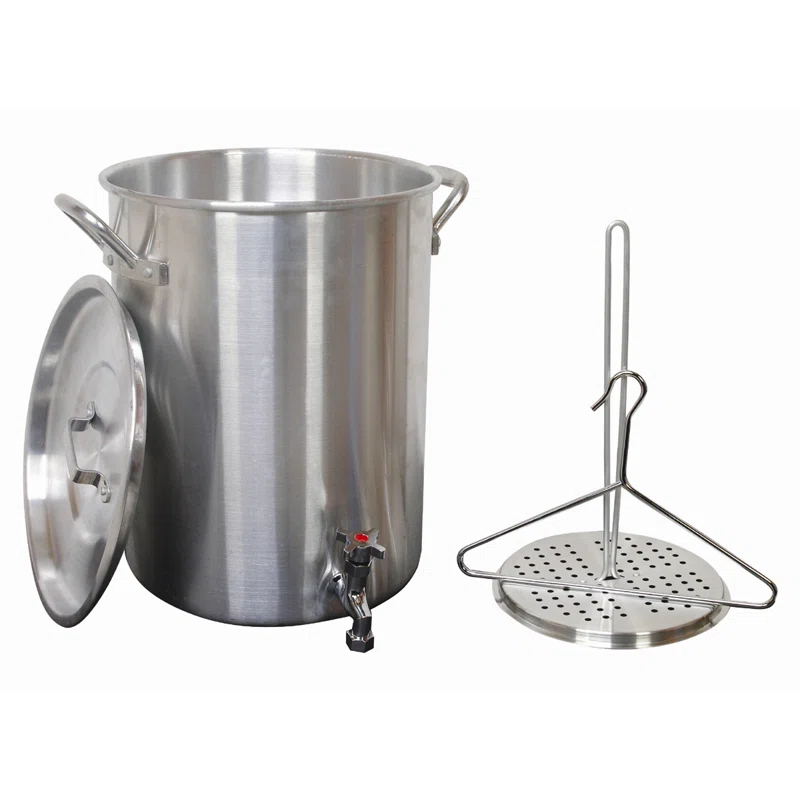 King Kooker King Kooker 30 Qt. Aluminum Turkey Pot with Drain Spigot, Lid, Lifting Rack, and Lifting Hook