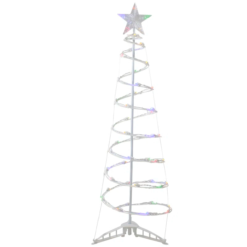 Northlight Seasonal 4ft LED Lighted Spiral Cone Tree Outdoor Christmas Decoration Multi Lights