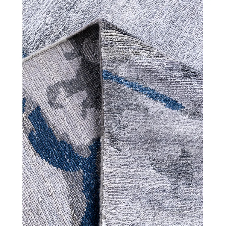 Solo Rugs Modern One-of-a-Kind Hand-Knotted Area Rug - Gray, 9' 1" x 12' 1" | Wayfair