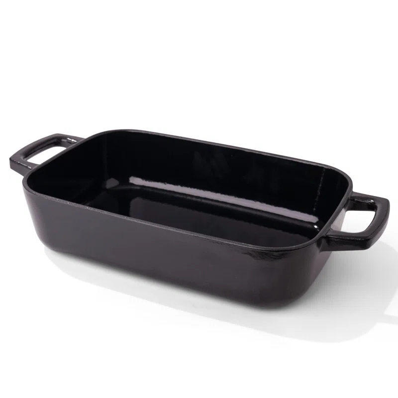 Alva Alva Nori Enameled Cast Iron Dutch Oven Dish Roasting Pan Rectangular Nonstick Stove-to-Table Enamel Coated Pot, Non Toxic, Compatible with All Stovetops, Oven Safe & Induction Safe