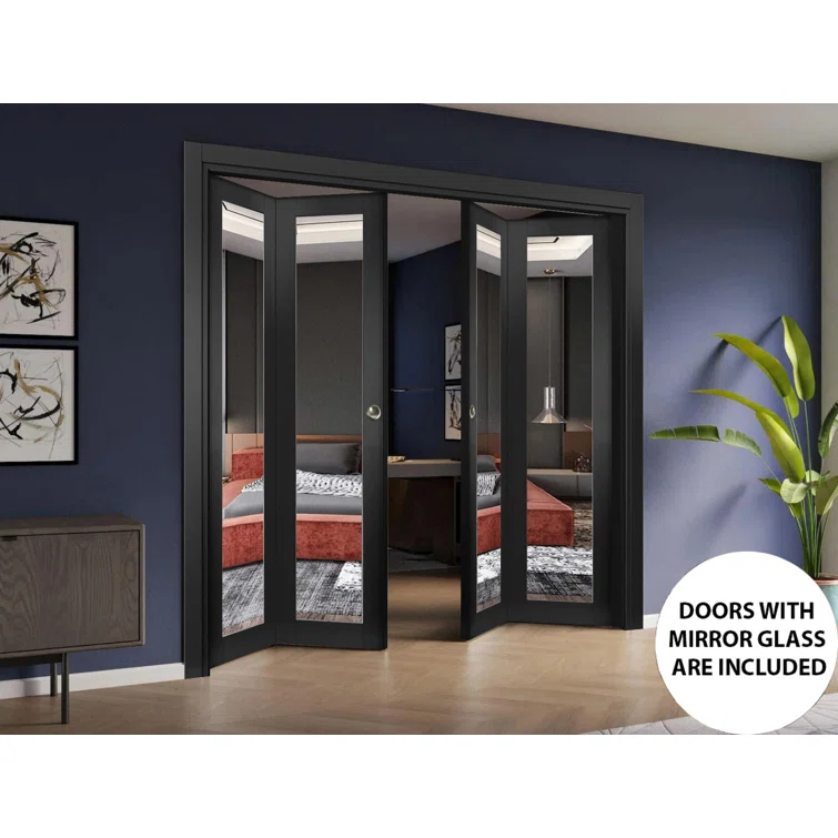 SARTODOORS Lucia Mirrored Glass Standard Black Door Slab