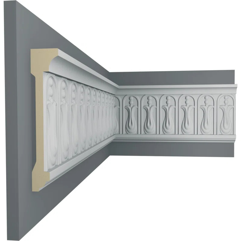 Ekena Millwork 6 1/4"H x 1 1/2"P x 94 1/2"L Odessa Chair Rail Moulding (Set of 2)