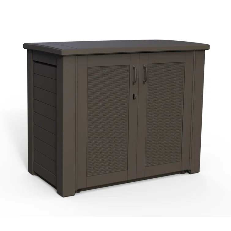 CG INTERNATIONAL TRADING 123 Gallon Water Resistant Lockable Deck Box in Brown | Wayfair