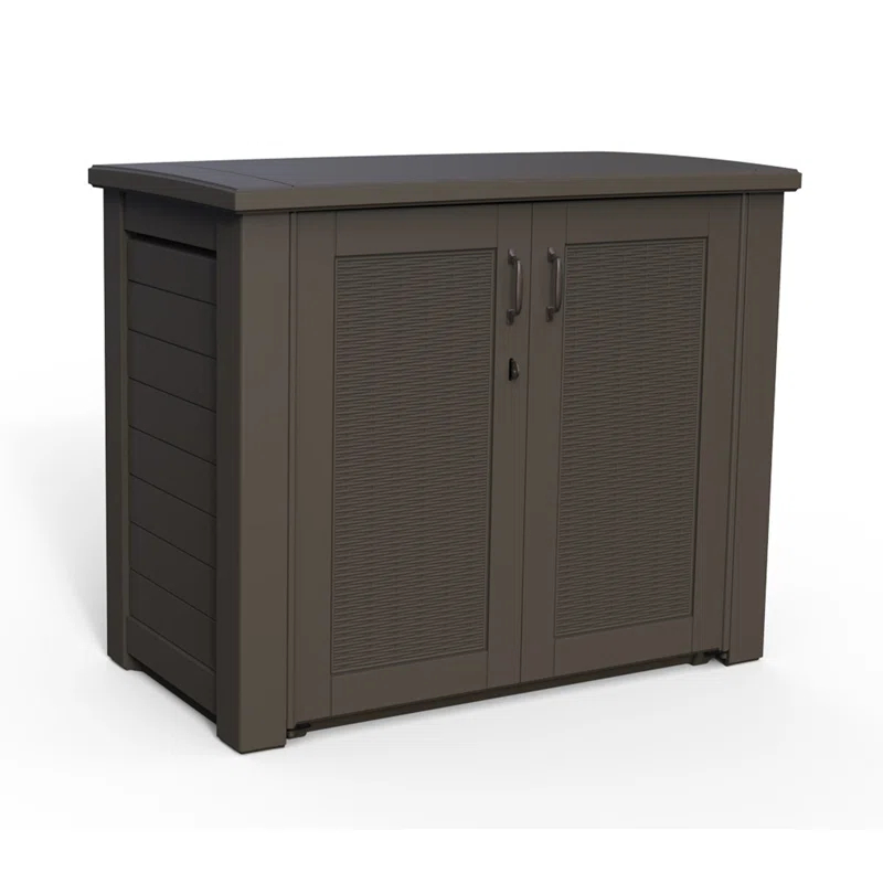 CG INTERNATIONAL TRADING 123 Gallon Water Resistant Lockable Deck Box in Brown | Wayfair