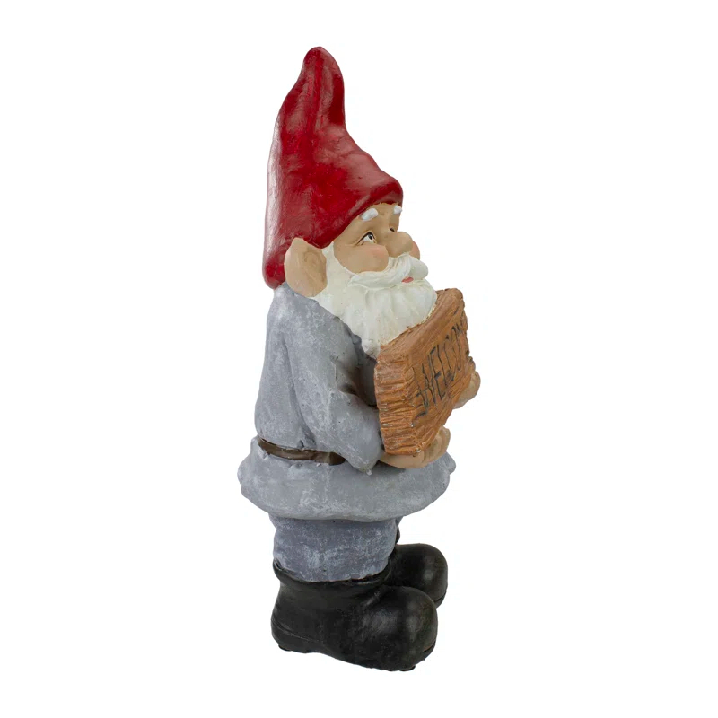 Northlight Seasonal 17" Gnome with Welcome Sign Outdoor Garden Statue