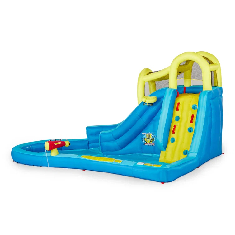 Banzai Big Blast Inflatable Water Park w/ Climbing Wall, Ball Game & Splash Pool | Wayfair