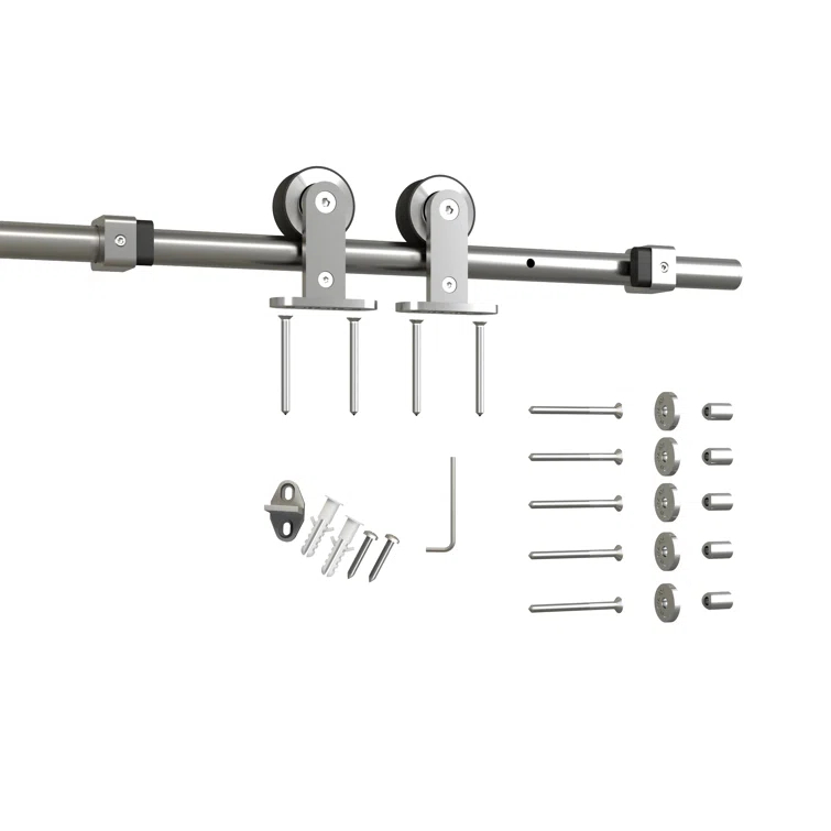 Calhome Paneled Wood Primed Barn Door with Installation Hardware Kit & Reviews | Wayfair