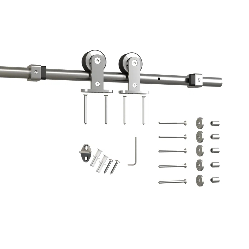 Calhome Paneled Wood Primed Barn Door with Installation Hardware Kit & Reviews | Wayfair