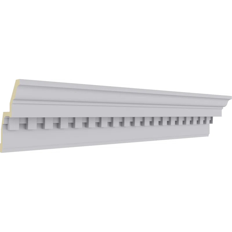 Ekena Millwork SAMPLE - Endurathane Dentil Crown Moulding, 6 3/4"H x 4 3/4"P x 8 3/8"F x 12"L, Factory Primed