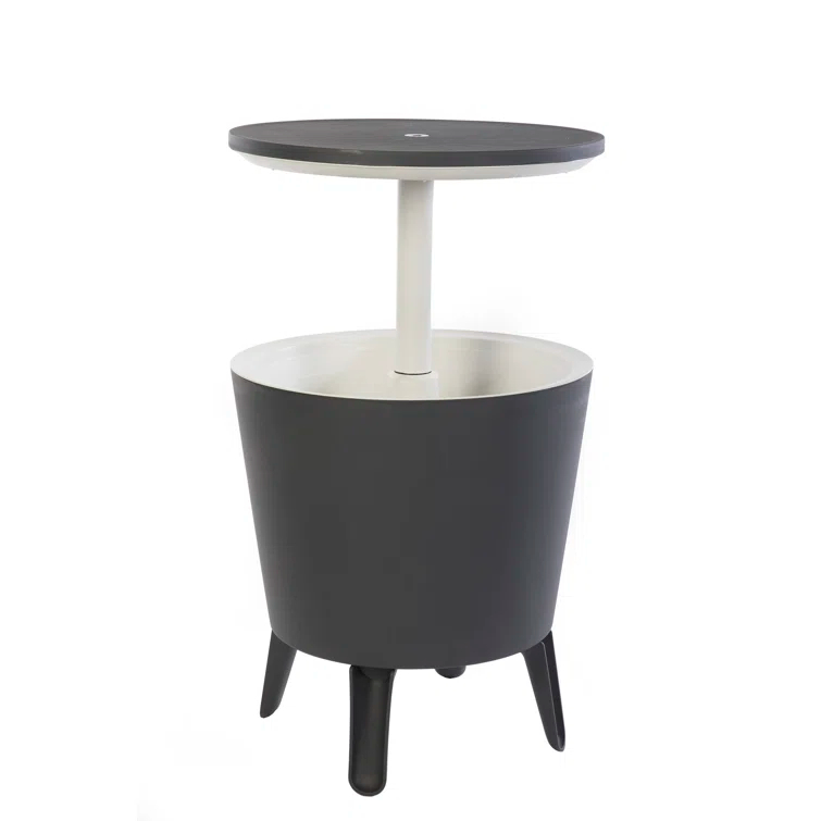 Keter Keter 32 Qt. Cool Bar Cooler Outdoor Weather Resistant Patio Furniture 2 in 1 Pop Up Cocktail Side Table and Beverage Cooler Combo