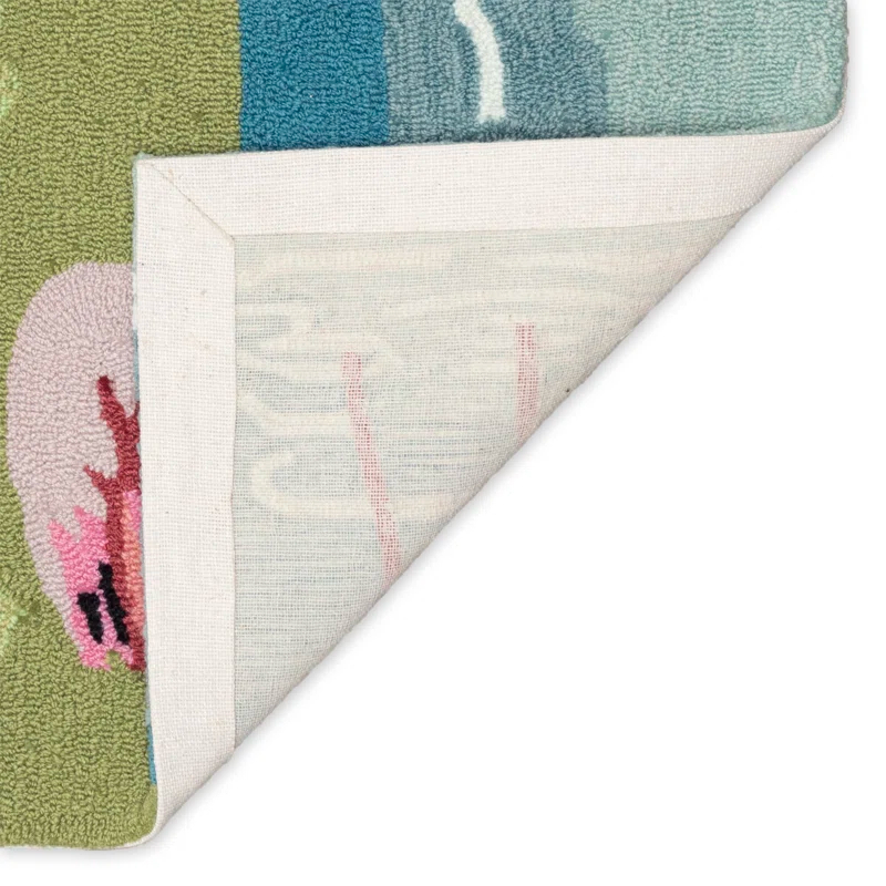 Liora Manne Frontporch Flamingos Indoor/Outdoor Mat Aqua