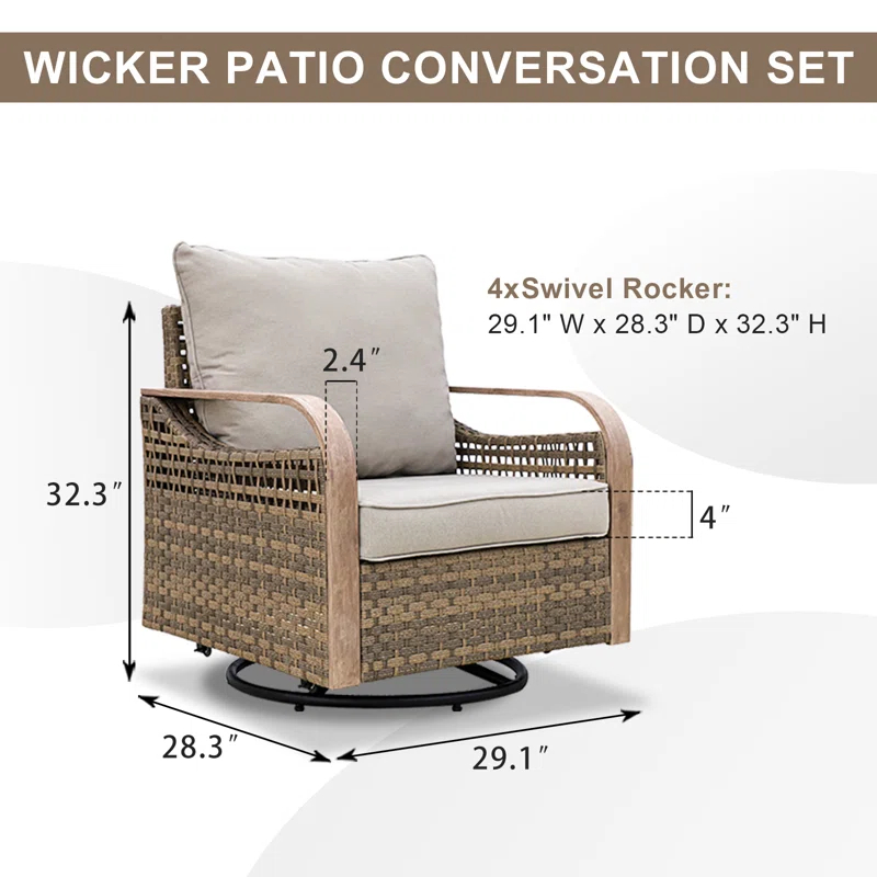 EAGLE PEAK Wicker Outdoor Rocker Chair