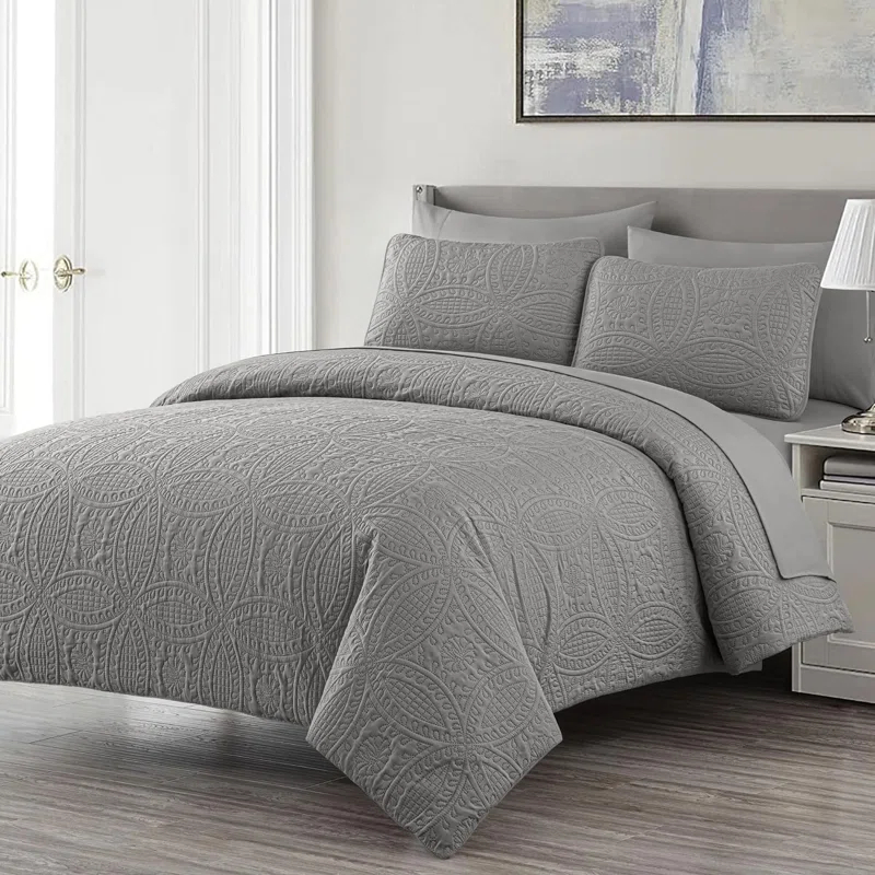 Chezmoi Collection Liam Microfiber 7 Piece Bed in a Bag Comforter Set