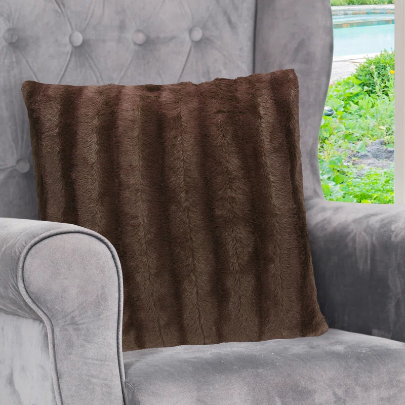 Cheer Collection Faux Fur Pillow Cover