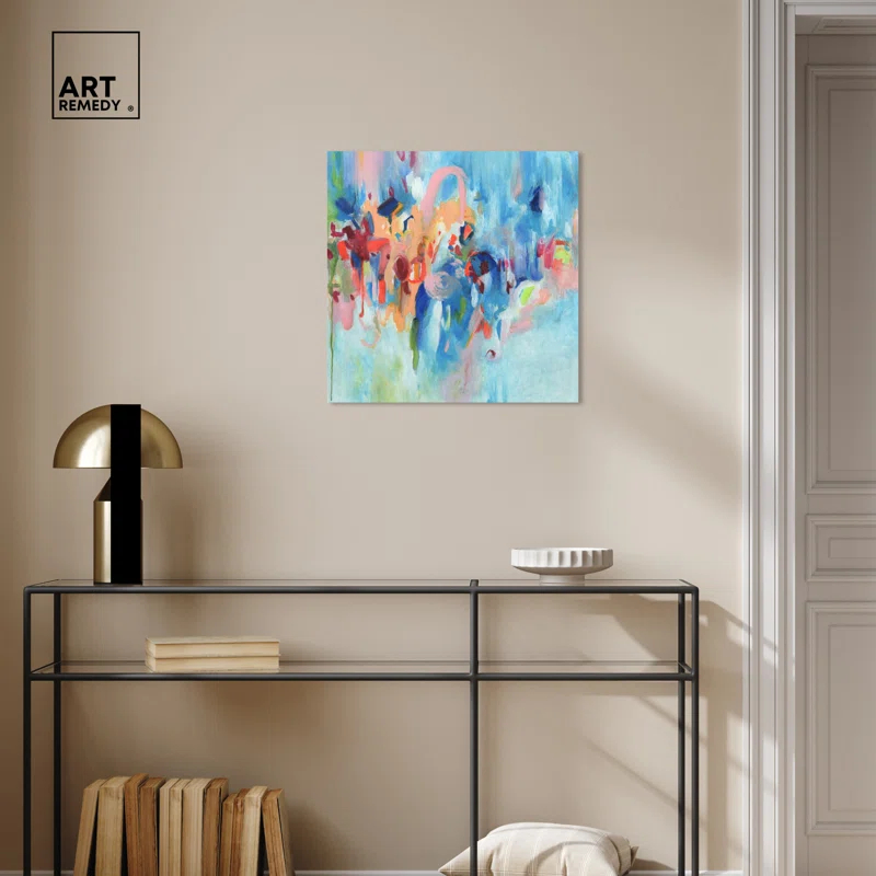 Art Remedy Art Remedy New Sky Framed Blue Abstract 1 Piece Canvas Wall Art 57079