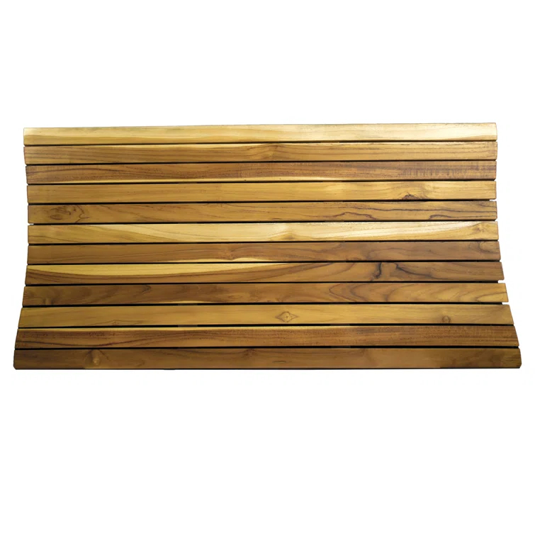 EcoDecors Eleganto Rectangle Teak Shower Mat, Teak Shower Mat for Inside Shower, Teak Bath Mat, Wood Bath Mat, Wood Shower Mat, Teak Shower Mats, Teak Bathroom Mat, Earthy Natural