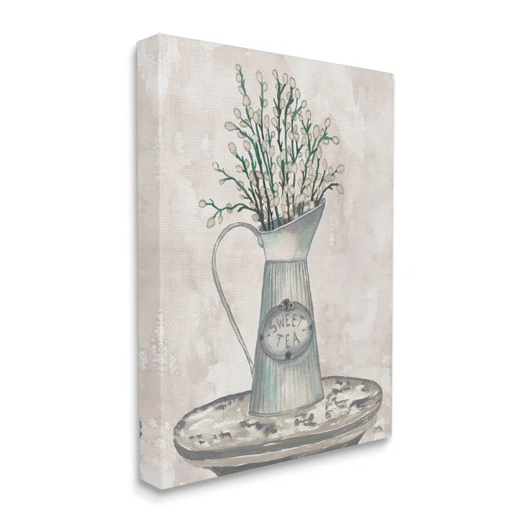 Stupell Industries " Pussy Willow Botanicals Sweet Tea Country Jar " by Elizabeth Medley