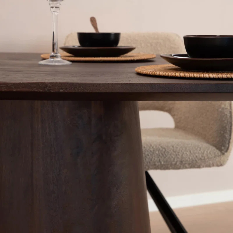 Eleonora Aron Oval Solid Wood Top Dining Table