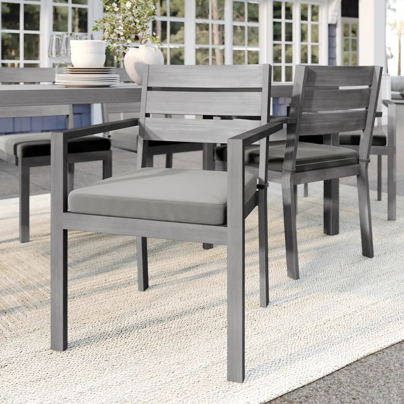 Martha Stewart Martha Stewart Bedford All-Weather Stacking Patio Dining Armchairs With Seat Cushions (Set of 2)