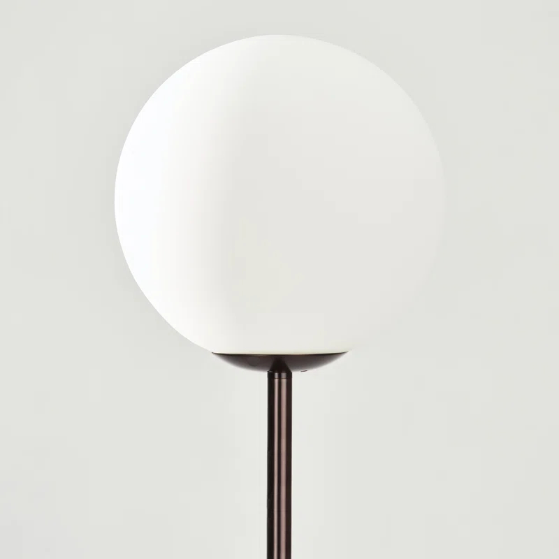 Luna 65 in. Modern LED Energy Efficient Floor Lamp with Frosted Glass Globe Shade