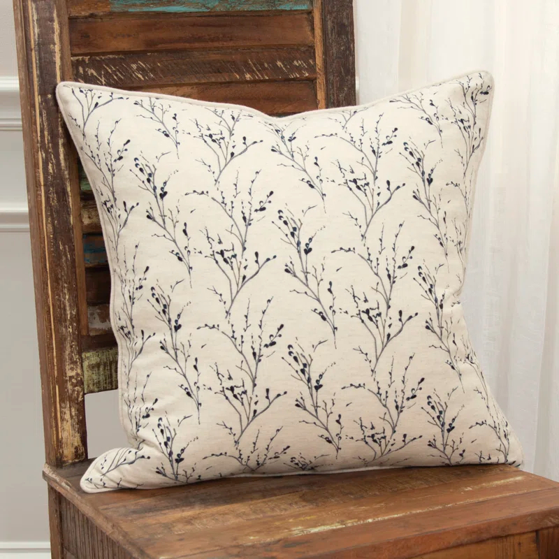 Rizzy Home Embroidered Cotton Throw Pillow