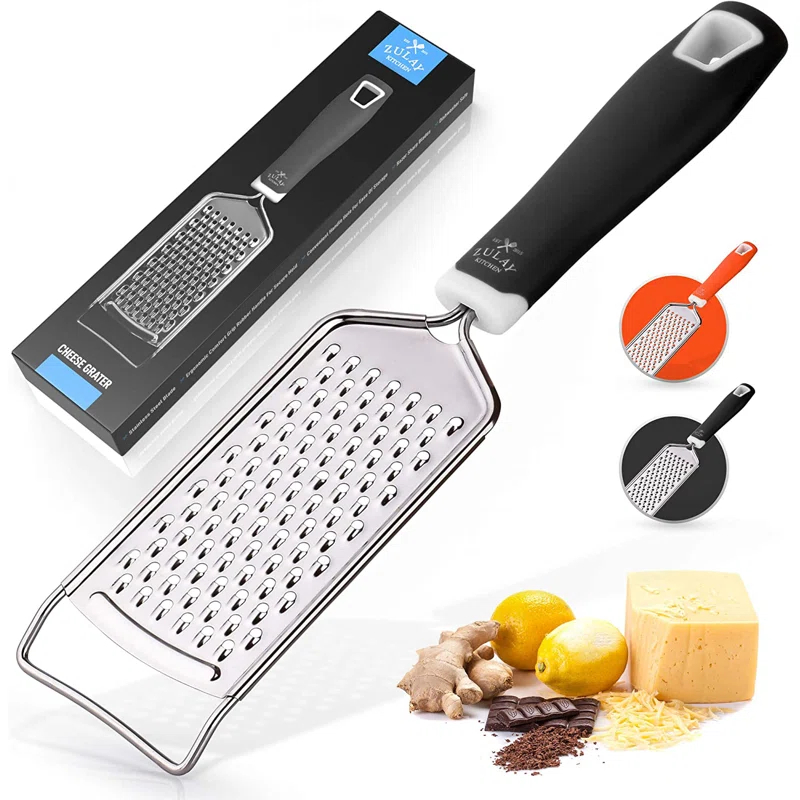 Zulay Kitchen Zulay Kitchen Professional Stainless Steel Flat Handheld Cheese Grater