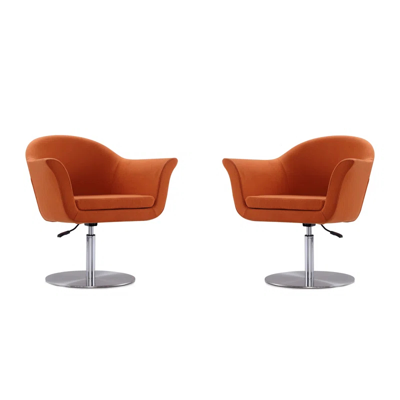 Orren Ellis Hillian Upholstered Swivel Armchair (Set of 2)
