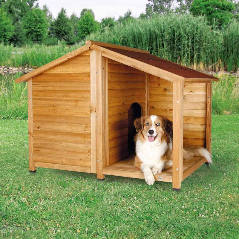 TRIXIE TRIXIE Natura Weatherproof Outdoor Lodge Dog House, Elevated Floor