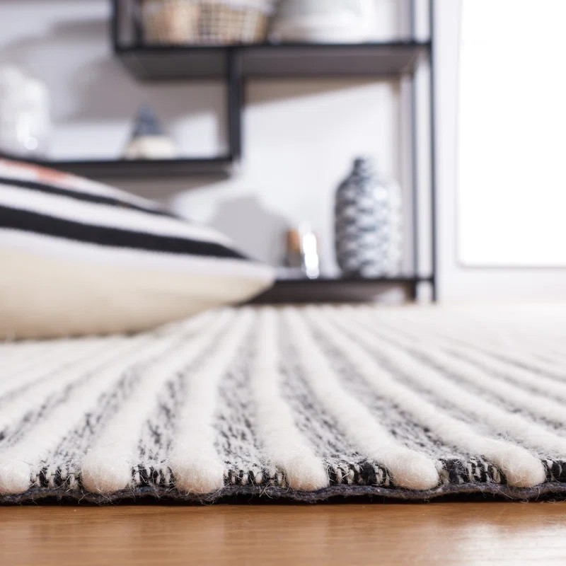 Marbella Hand Woven Wool With Cotton Cloth Backing Striped Rug