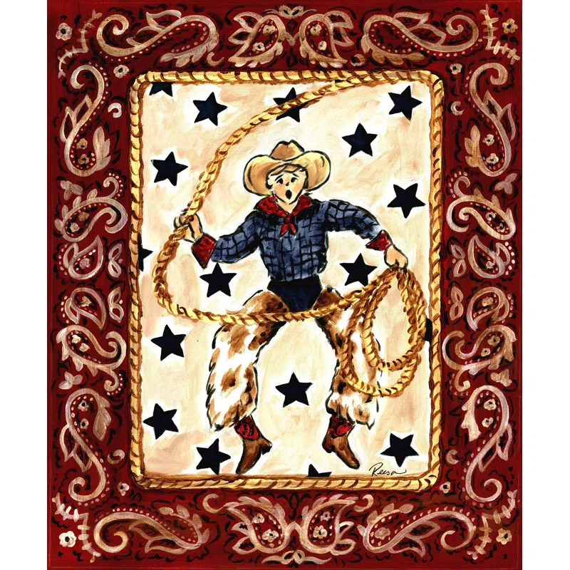 Marmont Hill "Cowboy" by Reesa Qualia Painting Print on Wrapped Canvas