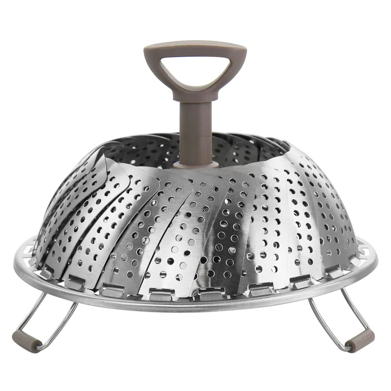 Martha Stewart Martha Stewart Stainless Steel Folding Steamer Insert With Handle In Taupe