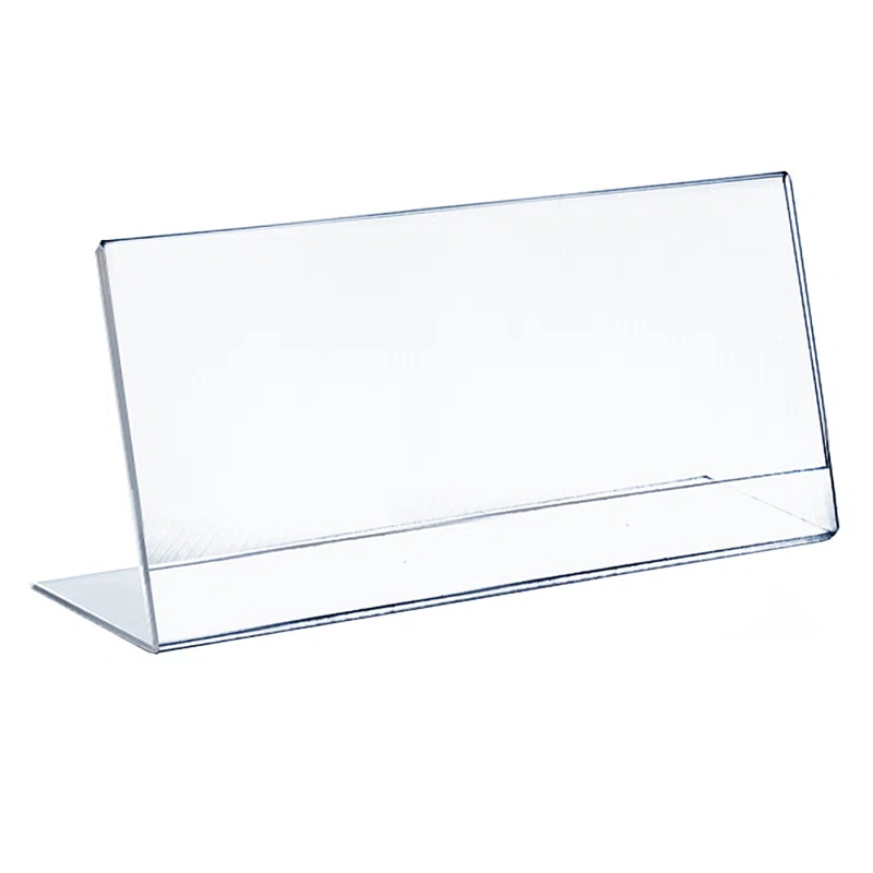 Azar Displays Angled L-Shaped Sign Holder Frame with Slant Back Design 17"x 11''High- Horizontal/Landscape, 10-Pack (Set of 10)