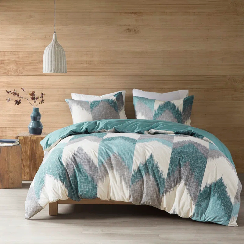INK+IVY Alpine Printed Cotton Duvet Cover Set