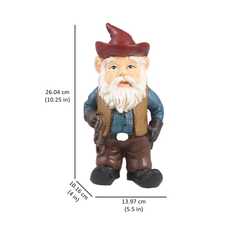 Hi-Line Gift Ltd. Wild West Cowboy Gnome Garden Statue