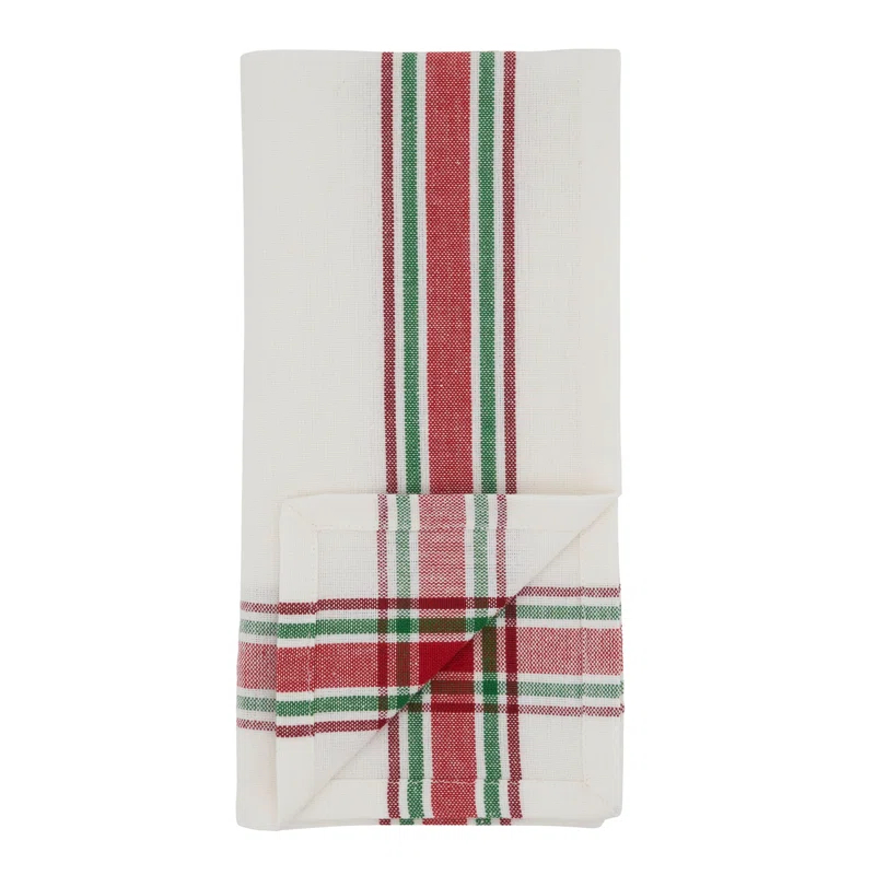 Gracie Oaks Aomame Cotton Plaid Rectangle Napkin (Set of 4)